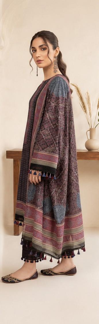 Wirsa By Zainab Unstitched Printed Lawn 3pc