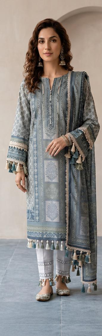 Wirsa By Zainab Unstitched Printed Lawn 3pc