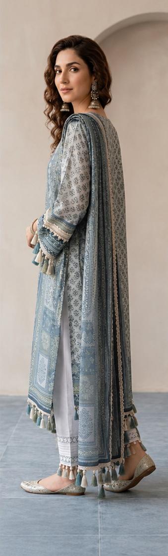 Wirsa By Zainab Unstitched Printed Lawn 3pc